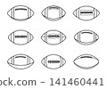 American football outline, Football outline, American football ball silhouette, Sports ball outline, American ball outline set. 141460441