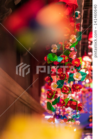 Springtime at Setogura Museum: Hanging decorations made of chiyogami paper (Seto City, Aichi Prefecture) Springtime at Setogura Museum: Hanging decorations made of chiyogami paper (Seto City, Aichi Prefecture) 141460640