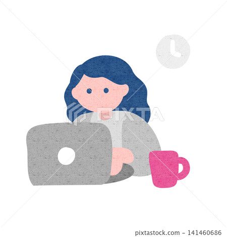 一位女士正在辦公桌前使用電腦。 一位女士正在辦公桌前使用電腦。 141460686