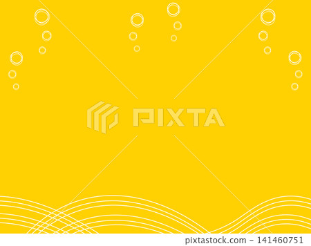 Simple background illustration with copy space - water surface and white lines resembling bubbles - yellow Simple background illustration with copy space - water surface and white lines resembling bubbles - yellow 141460751