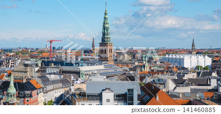 St. Nicholas Church spire above Copenhagen St. Nicholas Church spire above Copenhagen 141460885