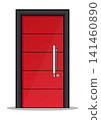 Red door isolated on white background 141460890