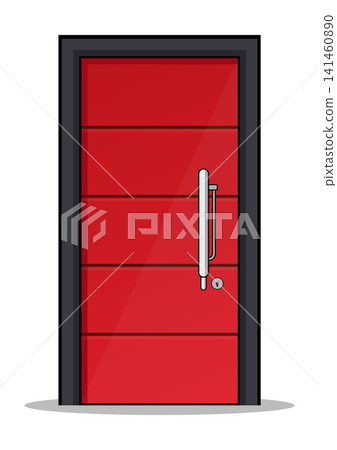 Red door isolated on white background 141460890