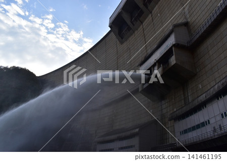 Hiroshima, Nukui Dam, Dam Discharge, Water Release Hiroshima, Nukui Dam, Dam Discharge, Water Release 141461195