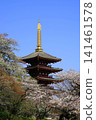 A five-story pagoda surrounded by cherry blossoms - April Hino 78 Cherry blossoms and five-story pagoda/Takahata Fudo Temple 141461578