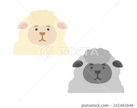 Sheep and Black Sheep Illustration Set Sheep and Black Sheep Illustration Set 141461646
