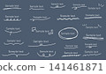 Hand-drawn embellishment set: white, underline, speech bubble. 141461871