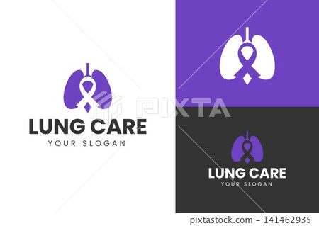 Minimalist Lung Awareness Ribbon Logo for Respiratory Healthcare and Medical Brand Identity Minimalist Lung Awareness Ribbon Logo for Respiratory Healthcare and Medical Brand Identity 141462935