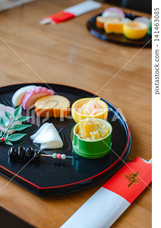Beautifully arranged Osechi dishes to celebrate the New Year Beautifully arranged Osechi dishes to celebrate the New Year 141463085