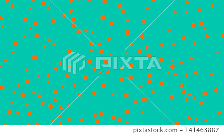 Abstract illustration featuring a turquoise background with scattered orange dots creating a vibrant and playful pattern suitable for various design applications Abstract illustration featuring a turquoise background with scattered orange dots creating a vibrant and playful pattern suitable for various design applications 141463887