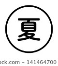 「夏季」插圖標誌，圓形，白色背景，透明背景。 141464700
