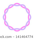 Twisted Circular Frame Vector Illustration Decorative Wavy Border Abstract Round Shape Label Template 141464774