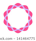Double Wavy Circle Frame Vector Illustration Decorative Round Border Floral Shape Badge Template 141464775
