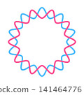 Abstract Spiral Circle Frame Vector Illustration Decorative Round Border Geometric Shape Badge Template 141464776