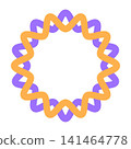Starburst Circular Frame Vector Illustration Decorative Wavy Border Abstract Badge Shape Template 141464778