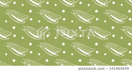 Young green pea pod seamless pattern Young green pea pod seamless pattern 141464849