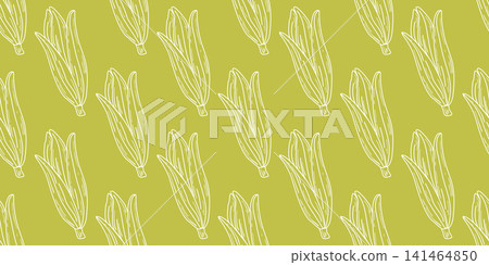 Seamless pattern with hand-drawn corn buds Seamless pattern with hand-drawn corn buds 141464850