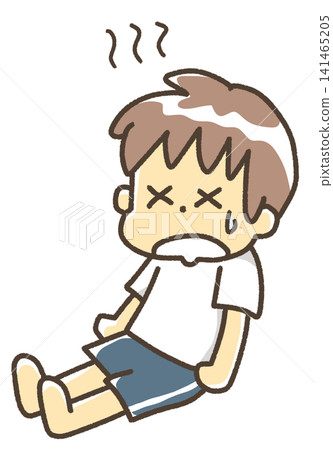 一個感覺不舒服的男孩 141465205