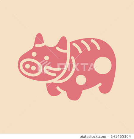 A simple vector icon of Akabeko (red cow). A simple vector icon of Akabeko (red cow). 141465304
