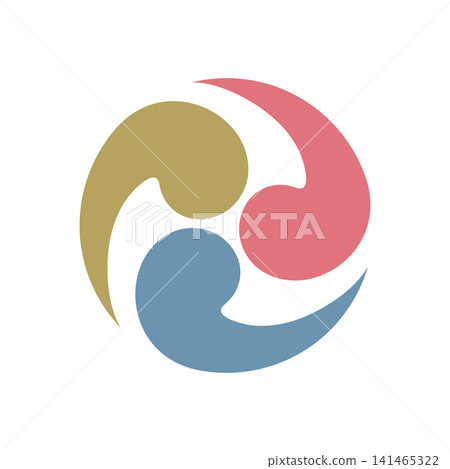 一個簡單的向量圖標,包含三個巴紋字元。 一個簡單的向量圖標,包含三個巴紋字元。 141465322
