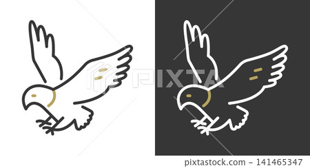 Simple vector icon of an eagle Simple vector icon of an eagle 141465347