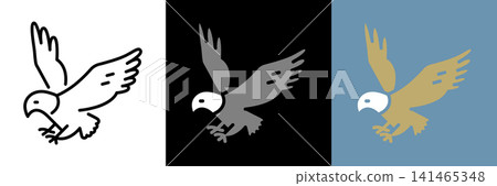 Simple vector icon of an eagle Simple vector icon of an eagle 141465348