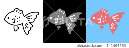 簡單的金魚向量圖標 141465363