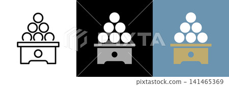 Simple vector icon of moon-viewing dumplings Simple vector icon of moon-viewing dumplings 141465369