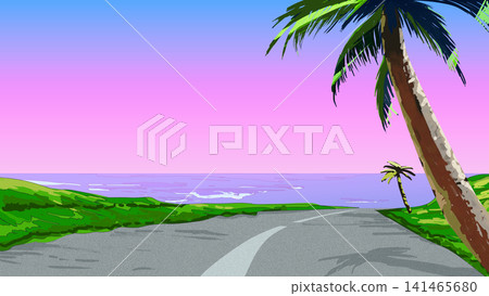 City pop background - drive along the coast City pop background - drive along the coast 141465680