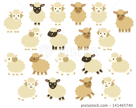 Sheep character illustration set Sheep character illustration set 141465740