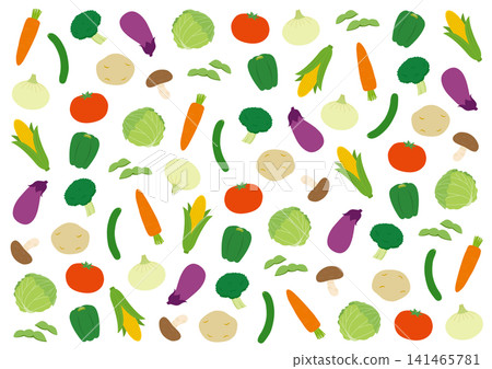 Illustrations of various vegetable patterns_white Illustrations of various vegetable patterns_white 141465781