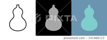 Simple vector icon of a gourd Simple vector icon of a gourd 141466113