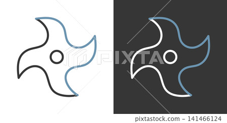 Simple vector icon of a shuriken Simple vector icon of a shuriken 141466124