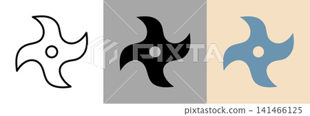 Simple vector icon of a shuriken 141466125