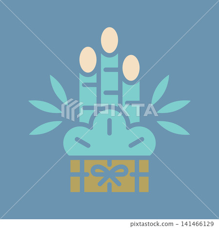 Simple vector icon of a New Year's pine decoration (kadomatsu) Simple vector icon of a New Year's pine decoration (kadomatsu) 141466129