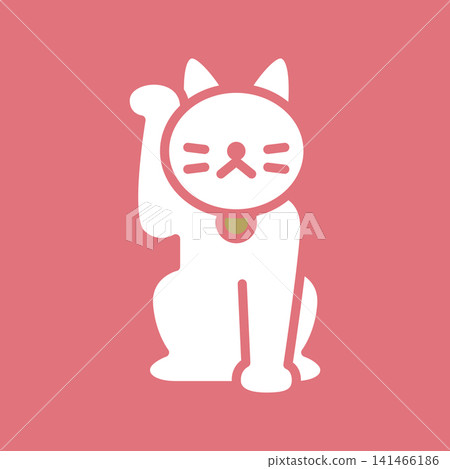 招財貓的簡單向量圖標 招財貓的簡單向量圖標 141466186