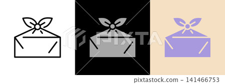 Simple vector icons for gifts 141466753
