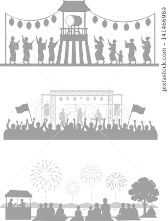 Summer event silhouettes Summer event silhouettes 141466969