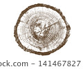 Close up view of a tree stump showing detailed growth rings, brown bark texture Close up view of a tree stump showing detailed growth rings, brown bark texture 141467827
