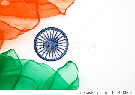 India flag colors with ashoka chakra symbol India flag colors with ashoka chakra symbol 141468008