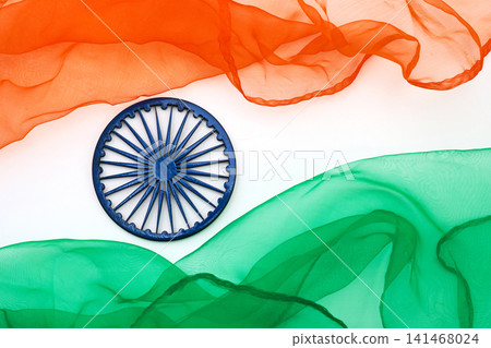 India flag colors with ashoka chakra symbol India flag colors with ashoka chakra symbol 141468024