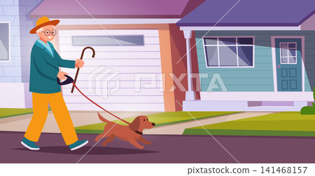 Animal background. Vector illustration features pet owners cuddling walking and training dogs and cats for exact background use Animal background. Vector illustration features pet owners cuddling walking and training dogs and cats for exact background use 141468157