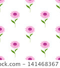pink coneflower echinacea seamless pattern 141468367