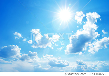blue sky background with tiny clouds blue sky background with tiny clouds 141468779