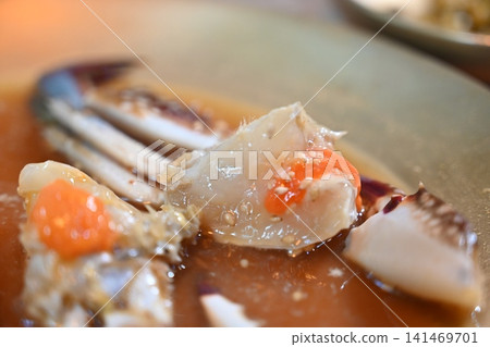 Traditional Korean Soy Sauce Marinated Raw Crab Traditional Korean Soy Sauce Marinated Raw Crab 141469701