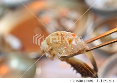 Traditional Korean Soy Sauce Marinated Raw Crab Traditional Korean Soy Sauce Marinated Raw Crab 141469704