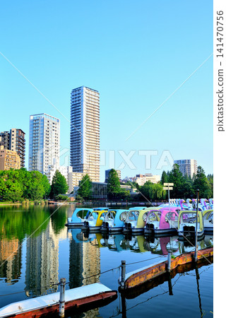 Ueno Park, Shinobazu Pond: Boating Pond and High-Rise Apartment Buildings Ueno Park, Shinobazu Pond: Boating Pond and High-Rise Apartment Buildings 141470756