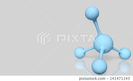 Blue Molecular Structure Model on Minimal White Background 3d render. Blue Molecular Structure Model on Minimal White Background 3d render. 141471143