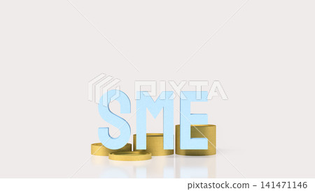 SME Business Growth Concept with Stacked Golden Coins 3d render. SME Business Growth Concept with Stacked Golden Coins 3d render. 141471146