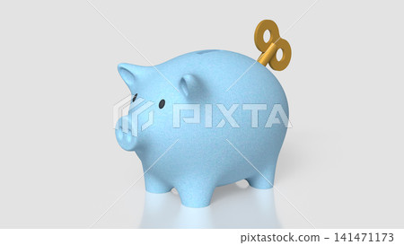Wind Up Piggy Bank for Smart Saving and Financial Growth 3d render. Wind Up Piggy Bank for Smart Saving and Financial Growth 3d render. 141471173